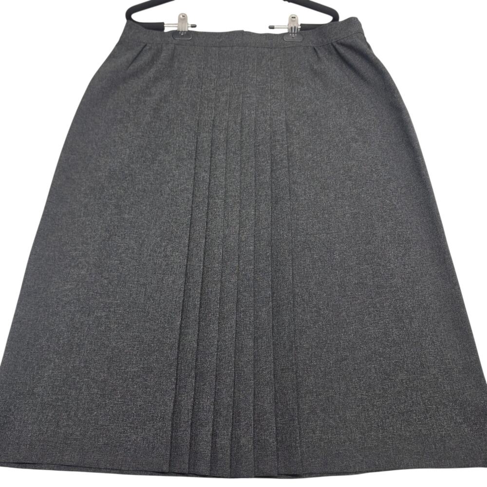 Mid-Century Vintage Grey Pleated Midi Skirt Vtg Size 20 Dark Academia Retro